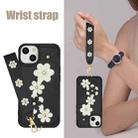 For iPhone 14 / 13 Crossbody Flower Pattern Leather Phone Case(Black) - 3