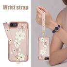 For iPhone 16e Crossbody Flower Pattern Leather Phone Case(Rose Gold) - 3