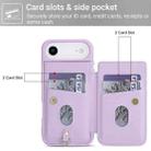 For iPhone Air Crossbody Flower Pattern Leather Phone Case(Purple) - 3