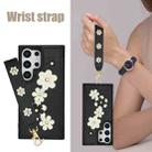For Samsung Galaxy S25 Ultra 5G Crossbody Flower Pattern Leather Phone Case(Black) - 3