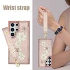 For Samsung Galaxy S25 Ultra 5G Crossbody Flower Pattern Leather Phone Case(Rose Gold) - 3