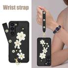 For Samsung Galaxy S25+ 5G Crossbody Flower Pattern Leather Phone Case(Black) - 3
