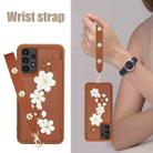For Samsung Galaxy A13 5G / 4G Crossbody Flower Pattern Leather Phone Case(Brown) - 3