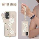 For Samsung Galaxy A53 Crossbody Flower Pattern Leather Phone Case(White) - 3