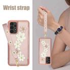 For Samsung Galaxy A53 Crossbody Flower Pattern Leather Phone Case(Rose Gold) - 3