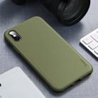 For iPhone XS / X iPAKY Starry Series Shockproof Straw Material + TPU Protective Case(Army Green) - 1