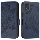 For Tecno Pop 5c / itel A23 Pro / A17 Embossed Rose RFID Anti-theft Leather Phone Case(Dark Blue) - 2