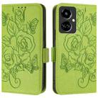 For Tecno Camon 19 Embossed Rose RFID Anti-theft Leather Phone Case(Green) - 2