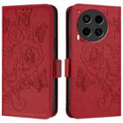 For Tecno Camon 30 5G / 4G Embossed Rose RFID Anti-theft Leather Phone Case(Red) - 2