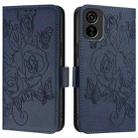 For Tecno Pop 6c Embossed Rose RFID Anti-theft Leather Phone Case(Dark Blue) - 2