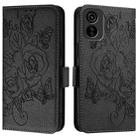 For Tecno Pop 6c Embossed Rose RFID Anti-theft Leather Phone Case(Black) - 2