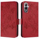 For Tecno Pova 4 Embossed Rose RFID Anti-theft Leather Phone Case(Red) - 2