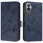 For Tecno Pova 4 Embossed Rose RFID Anti-theft Leather Phone Case(Dark Blue) - 2