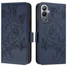 For Tecno Pova 4 Pro Embossed Rose RFID Anti-theft Leather Phone Case(Dark Blue) - 2