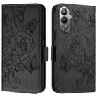 For Tecno Pova 4 Pro Embossed Rose RFID Anti-theft Leather Phone Case(Black) - 2