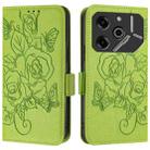 For Tecno Pova 6 5G / 6 Pro Embossed Rose RFID Anti-theft Leather Phone Case(Green) - 2