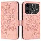 For Tecno Pova 6 5G / 6 Pro Embossed Rose RFID Anti-theft Leather Phone Case(Pink) - 2