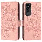 For Tecno Pova Neo 2 Embossed Rose RFID Anti-theft Leather Phone Case(Pink) - 2