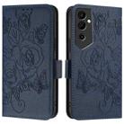 For Tecno Pova Neo 2 Embossed Rose RFID Anti-theft Leather Phone Case(Dark Blue) - 2