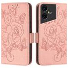 For Tecno Pova Neo 3 Embossed Rose RFID Anti-theft Leather Phone Case(Pink) - 2