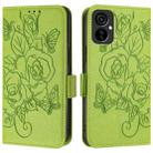 For Tecno Spark 9 Pro / 9T Embossed Rose RFID Anti-theft Leather Phone Case(Green) - 2