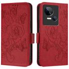 For Tecno Spark 10 5G Embossed Rose RFID Anti-theft Leather Phone Case(Red) - 2