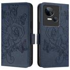 For Tecno Spark 10 5G Embossed Rose RFID Anti-theft Leather Phone Case(Dark Blue) - 2