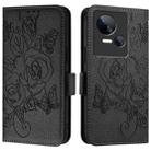 For Tecno Spark 10 5G Embossed Rose RFID Anti-theft Leather Phone Case(Black) - 2