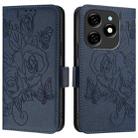 For Tecno Spark 20 Embossed Rose RFID Anti-theft Leather Phone Case(Dark Blue) - 2