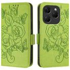 For Tecno Spark 20 Pro Embossed Rose RFID Anti-theft Leather Phone Case(Green) - 2