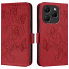 For Tecno Spark 20 Pro Embossed Rose RFID Anti-theft Leather Phone Case(Red) - 2