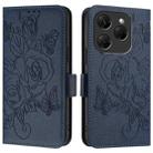 For Tecno Spark 20 Pro Embossed Rose RFID Anti-theft Leather Phone Case(Dark Blue) - 2