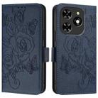 For Tecno Spark Go 2024 / Spark 20C Embossed Rose RFID Anti-theft Leather Phone Case(Dark Blue) - 2