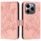 For Tecno Spark 20 Pro 5G Embossed Rose RFID Anti-theft Leather Phone Case(Pink) - 2