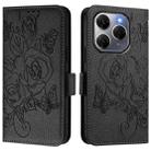 For Tecno Spark 20 Pro 5G Embossed Rose RFID Anti-theft Leather Phone Case(Black) - 2