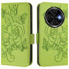 For Tecno Spark 30C Embossed Rose RFID Anti-theft Leather Phone Case(Green) - 2