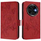 For Tecno Spark 30C Embossed Rose RFID Anti-theft Leather Phone Case(Red) - 2