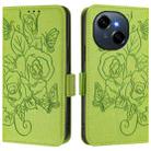 For Tecno Spark Go 1 / Spark Go 2025 Embossed Rose RFID Anti-theft Leather Phone Case(Green) - 2