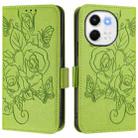 For Tecno Spark 30 5G Embossed Rose RFID Anti-theft Leather Phone Case(Green) - 2