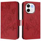 For Tecno Spark 30 5G Embossed Rose RFID Anti-theft Leather Phone Case(Red) - 2