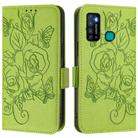 For Tecno Camon 15 / 15 Air Embossed Rose RFID Anti-theft Leather Phone Case(Green) - 2