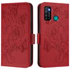 For Tecno Camon 15 / 15 Air Embossed Rose RFID Anti-theft Leather Phone Case(Red) - 2
