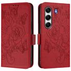 For Tecno Camon 40 4G Embossed Rose RFID Anti-theft Leather Phone Case(Red) - 2