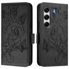 For Tecno Camon 40 4G Embossed Rose RFID Anti-theft Leather Phone Case(Black) - 2