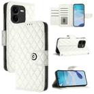 For vivo iQOO Z9x Rhombic Texture Flip Leather Phone Case with Lanyard(White) - 1