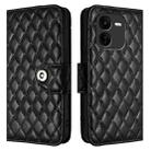 For vivo iQOO Z9x Rhombic Texture Flip Leather Phone Case with Lanyard(Black) - 2