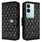 For vivo V29 / V29 Pro Rhombic Texture Flip Leather Phone Case with Lanyard(Black) - 2