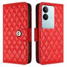For vivo V29 / V29 Pro Rhombic Texture Flip Leather Phone Case with Lanyard(Red) - 2