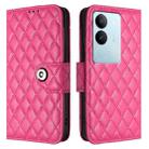 For vivo V29 / V29 Pro Rhombic Texture Flip Leather Phone Case with Lanyard(Rose Red) - 2