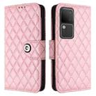 For vivo V30 / V30 Pro Rhombic Texture Flip Leather Phone Case with Lanyard(Pink) - 2